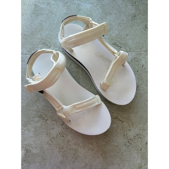 Teva Womens Sz 8 Platform Sandals Ivory White Adjustable Straps - Picture 2 of 9